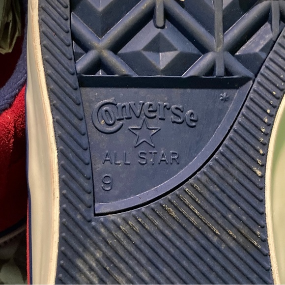 CONVERSE CONS KA-ONE VULC OX SHOES, RED SUEDE/ BLUE/ WHITE - Picture 10 of 11